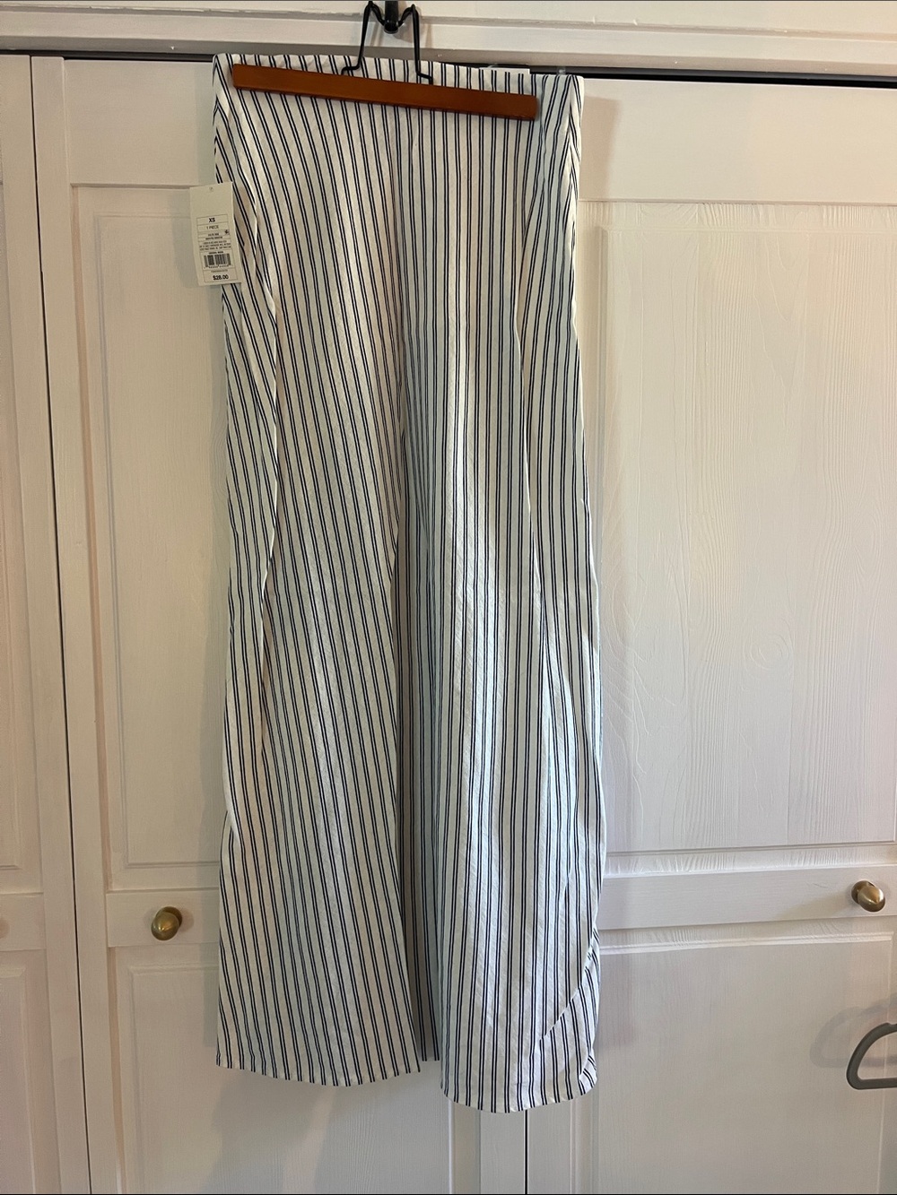 Target White and Blue Striped Maxi Skirt